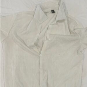 NFINITY Men's White Casual Button Down Shirt